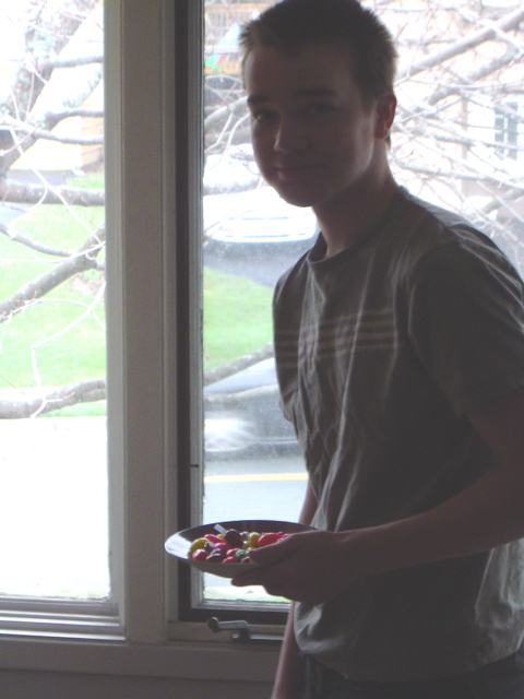 Kyle with eggs.JPG